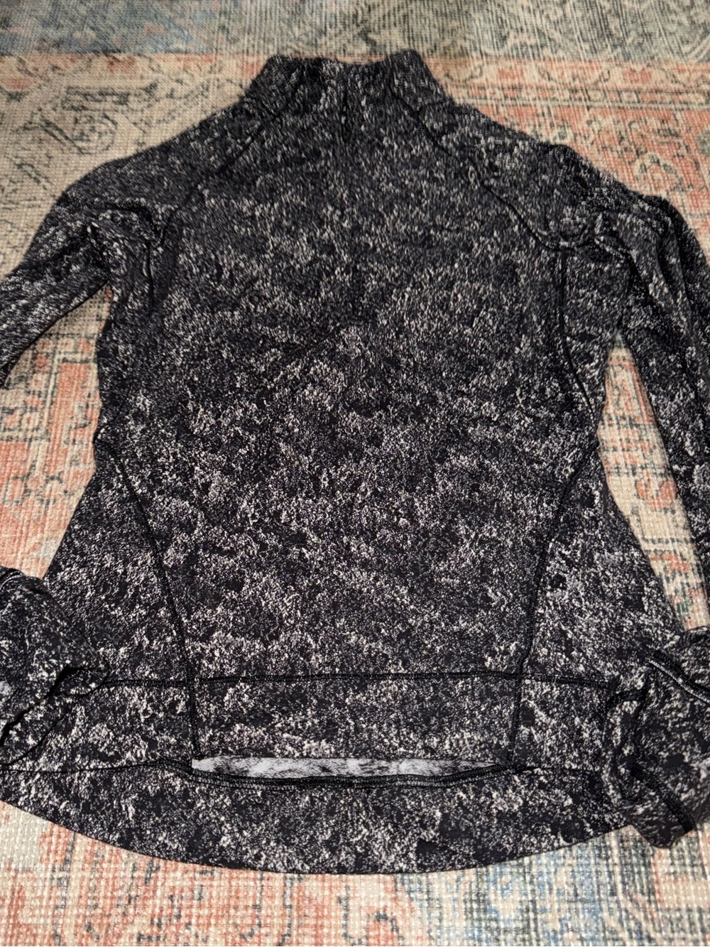 Lululemon Outrun the Elements 1/2 Zip Pullover Top Jacquard Black Size 6